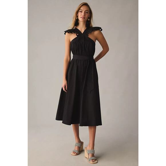 En Saison Eyelet Halter A-Line Dress Black - 1X - Picture 1 of 4